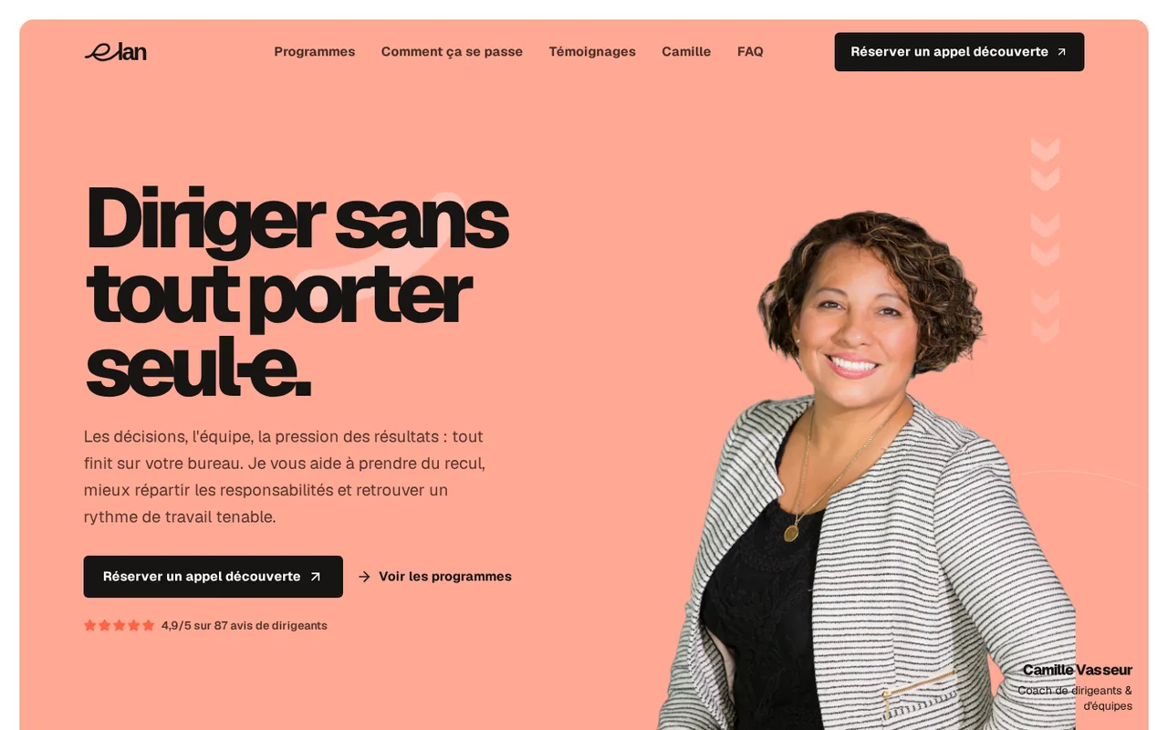 Aperçu du site Élan